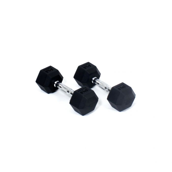 Core Power Rubber Hex Dumbbells - 5 kg (per paar) main product photo