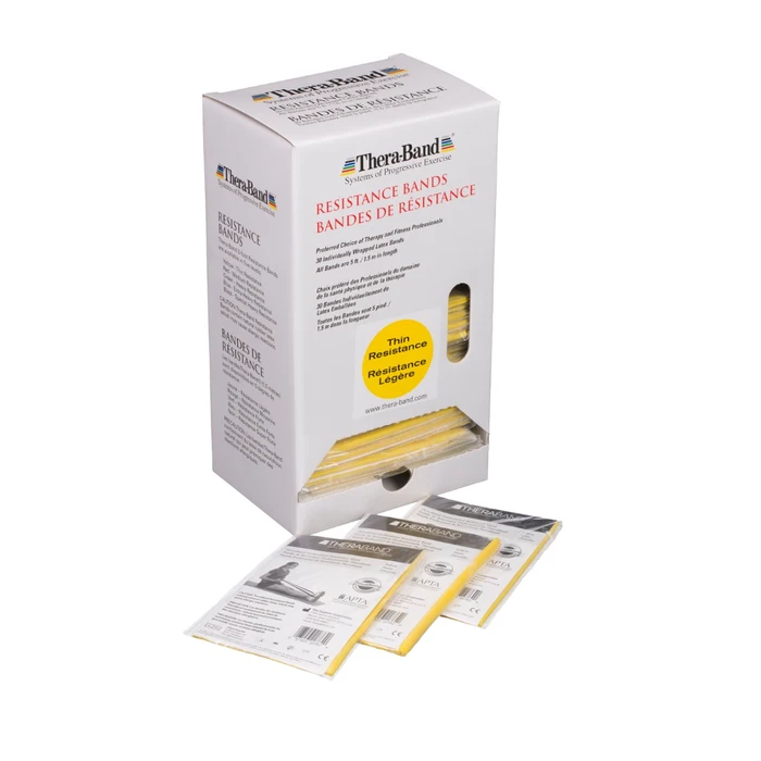 Thera-Band Oefenband dispenser 30 x 1,5 m licht - geel main product photo