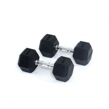 Core Power Rubber Hex Dumbbells - 10 kg (per paar)